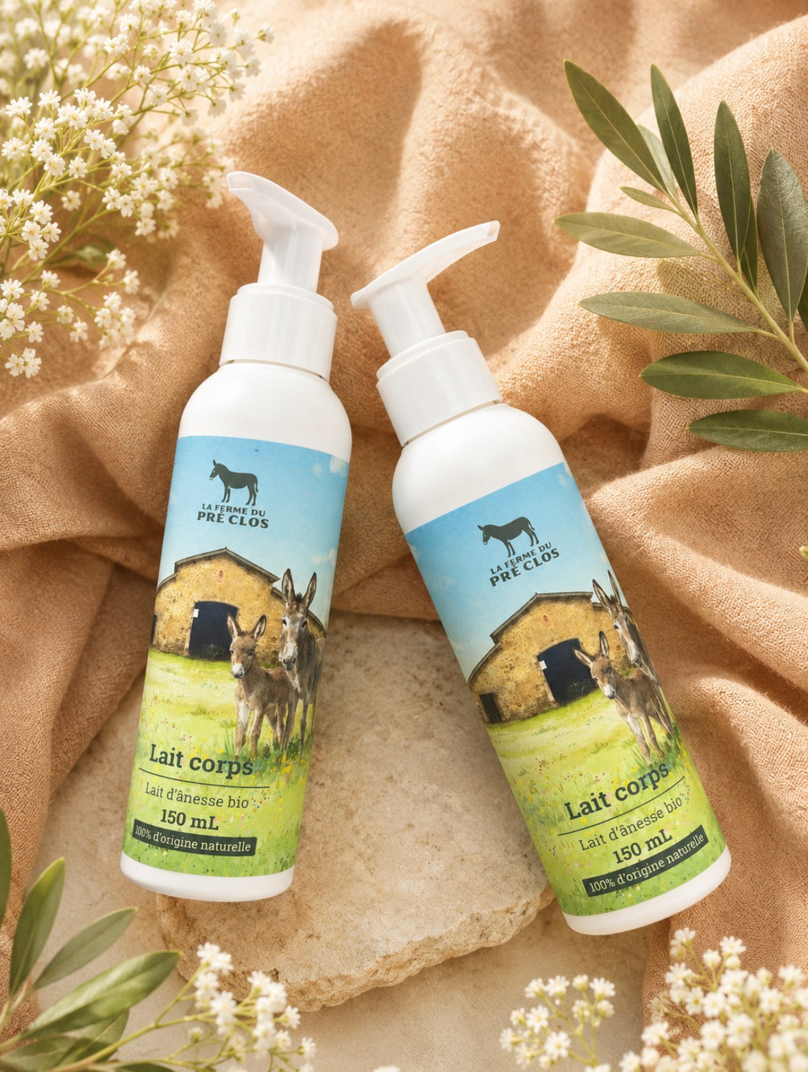 Lait corps au lait d’ânesse – 10% de lait de notre ferme