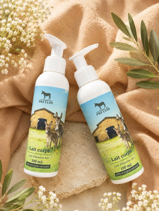 Lait corps au lait d’ânesse – 10% de lait de notre ferme