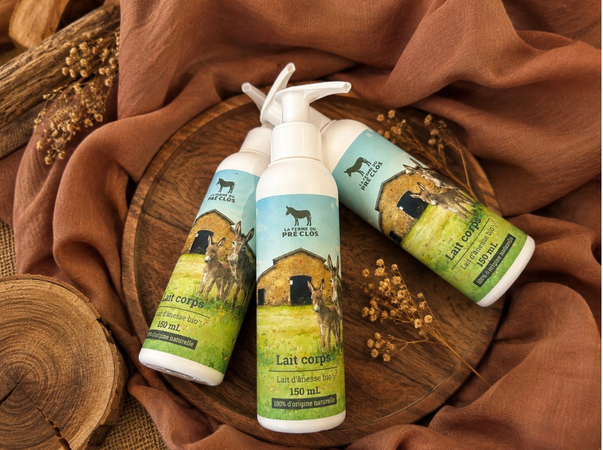 Lait corps au lait d’ânesse – 10% de lait de notre ferme