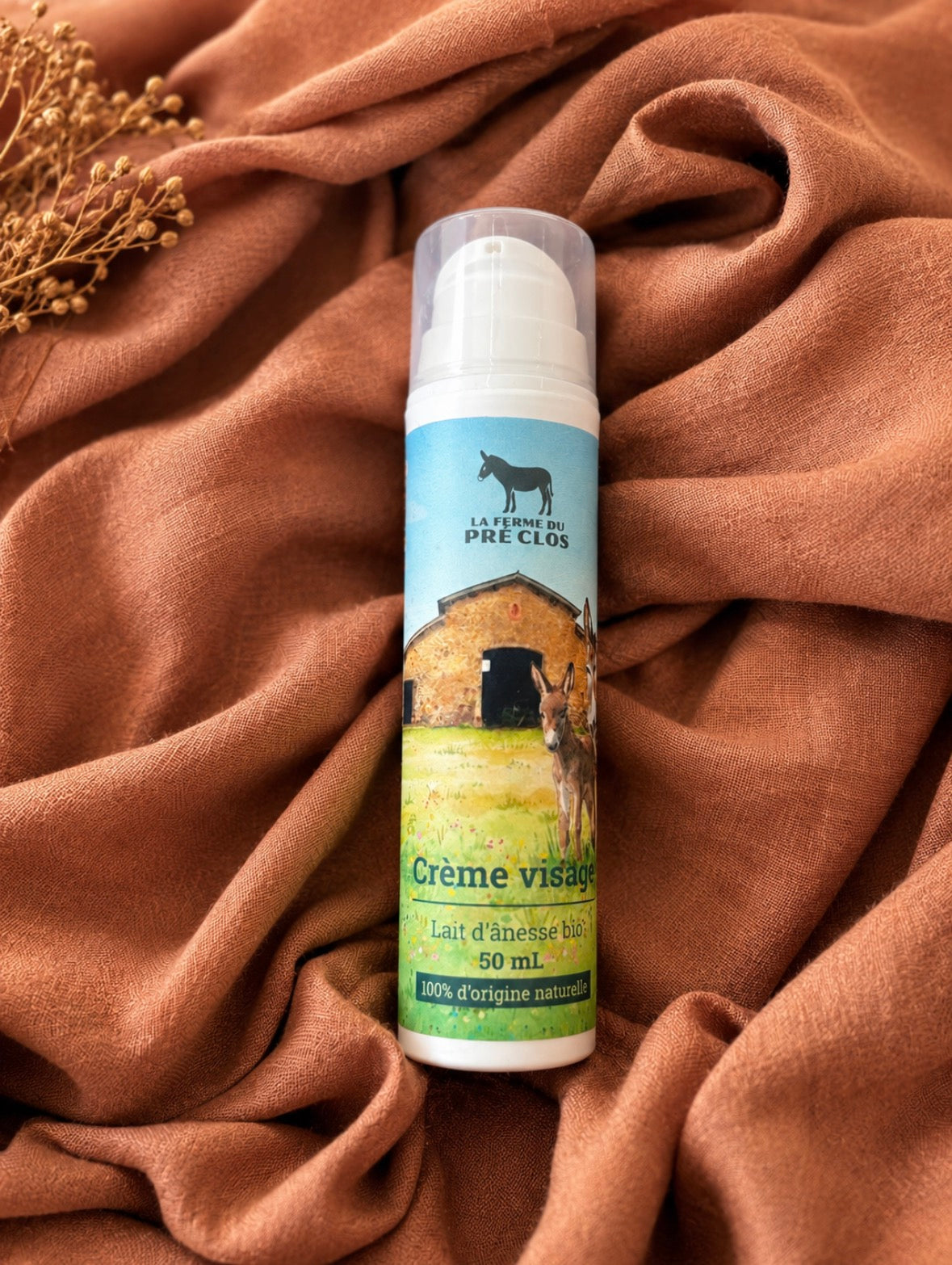 Crème visage au lait d’ânesse – 10% de lait de notre ferme